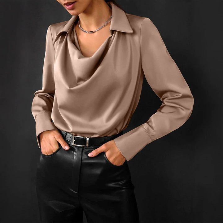 Elegante Camicetta Con Collo A Cappuccio Per Donna | Manica Lunga