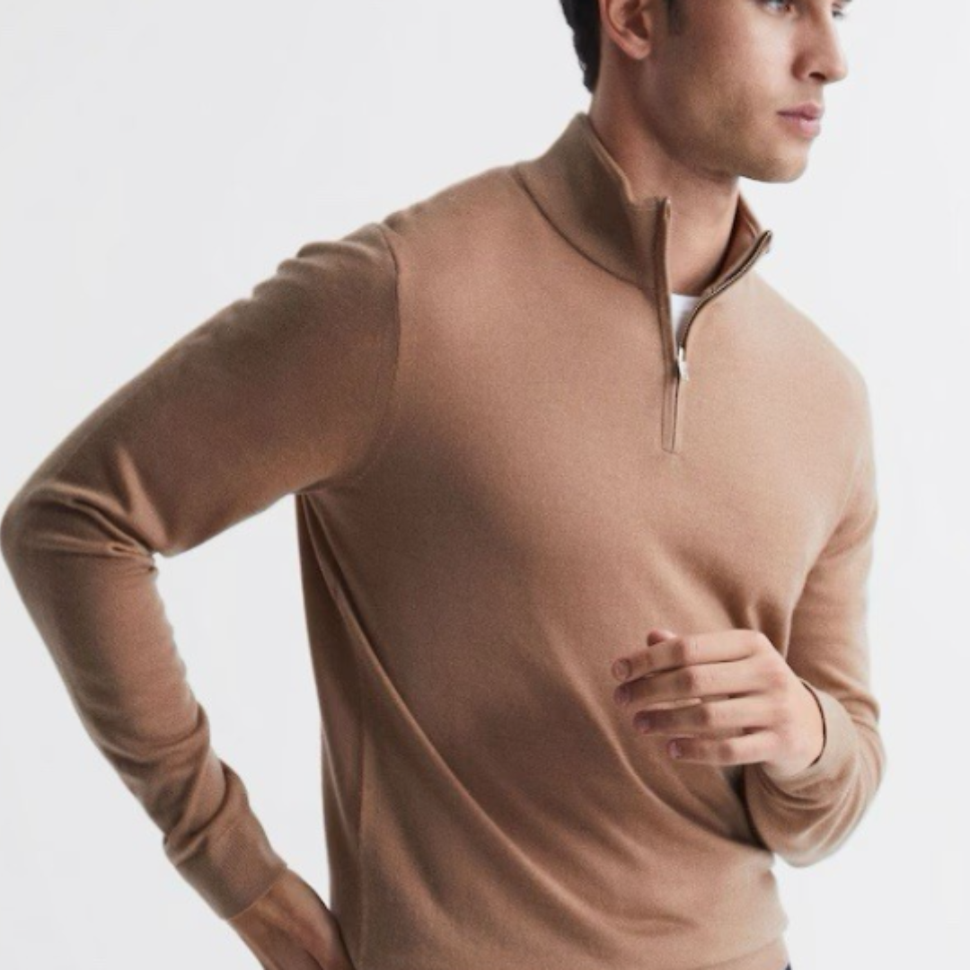 Maglione Casual Da Uomo Con Mezza Zip | Manica Lunga