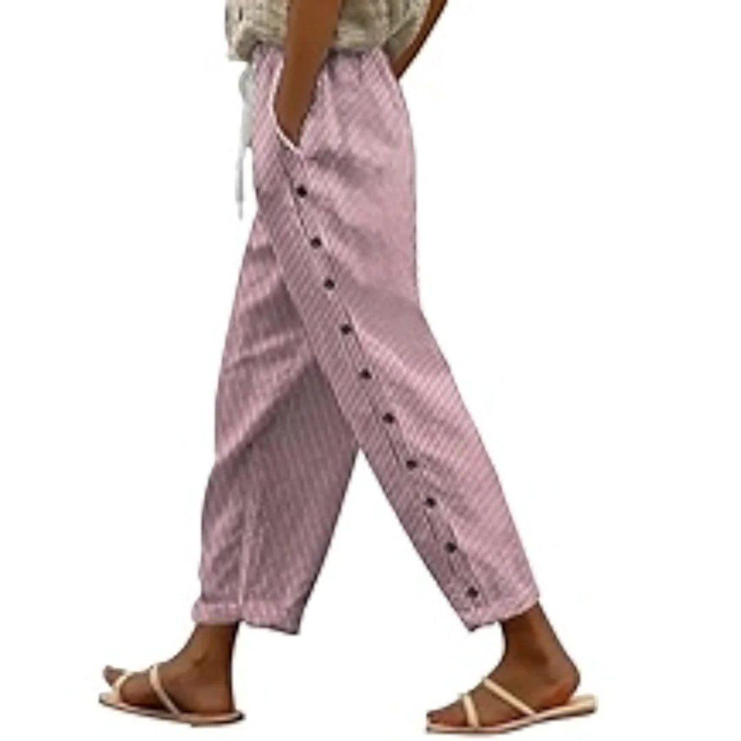 Pauline | Pantaloni A Righe A Vita Alta Da Donna