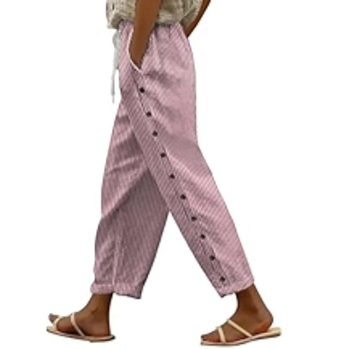 Pauline | Pantaloni A Righe A Vita Alta Da Donna