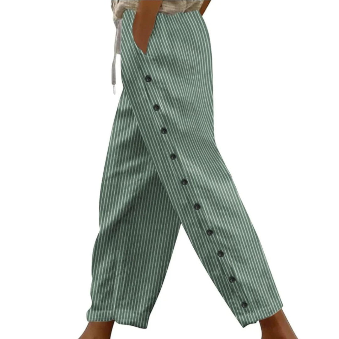 Pauline | Pantaloni A Righe A Vita Alta Da Donna