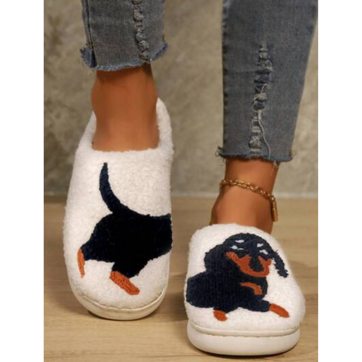 Papuci unisex cu model câine | Iarnă
