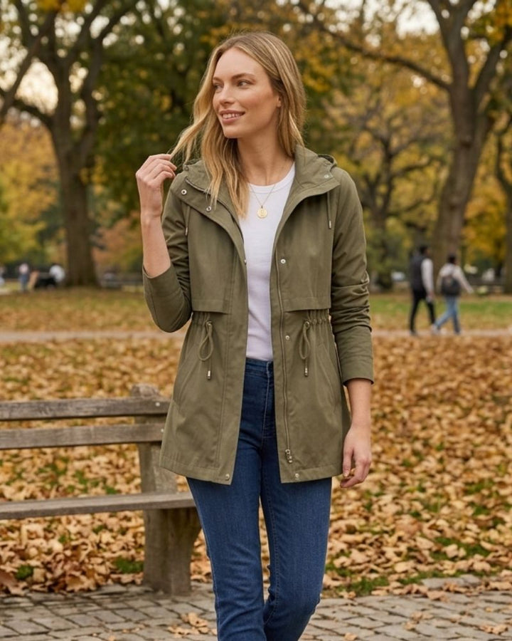 Sienna Parka Donna Casual con Cappuccio – Giacca Leggera con Vita Regolabile e Vestibilità Moderna