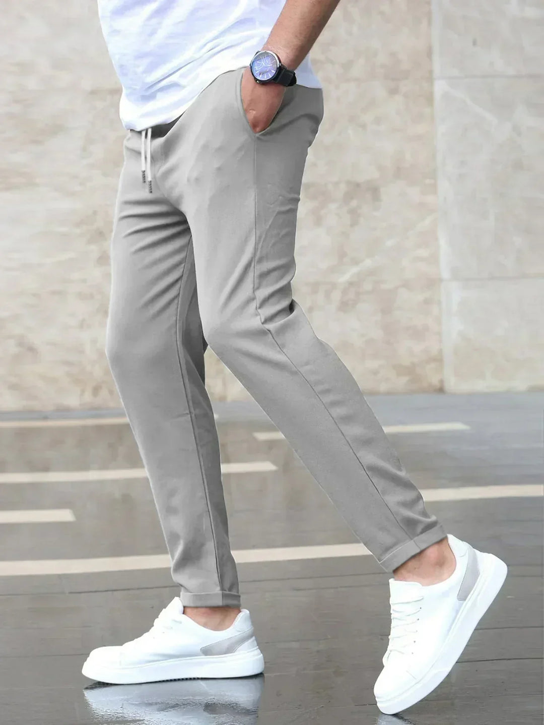 Pantaloni Elasticizzati Da Uomo | Con Tasca