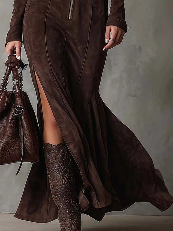 Grace Abito Maxi Donna con Zip Frontale – Elegante, Versatile e con Spacco