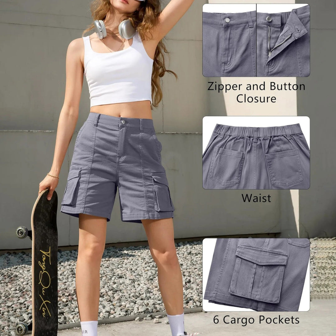 Pantaloncini Cargo Comodi Da Donna | Vita Alta