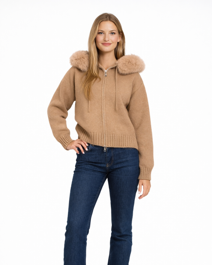 Laureen Giacca Donna con Cappuccio – Zip Frontale, Polsini a Coste, Stile Casual Urbano