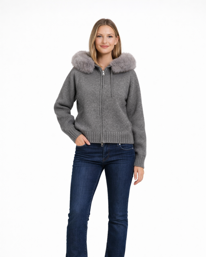 Laureen Giacca Donna con Cappuccio – Zip Frontale, Polsini a Coste, Stile Casual Urbano