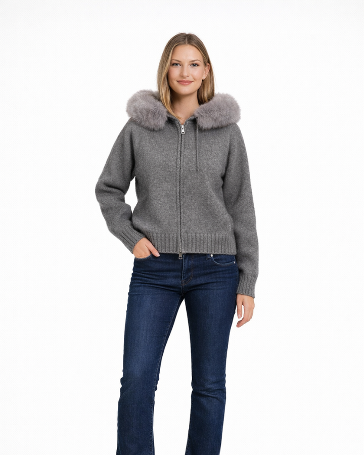 Laureen Giacca Donna con Cappuccio – Zip Frontale, Polsini a Coste, Stile Casual Urbano