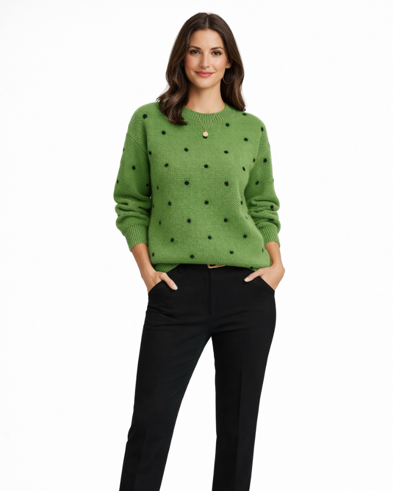 Janna Maglione Donna Pois – Maniche Lunghe, Vestibilità Ampia, Maglia Casual