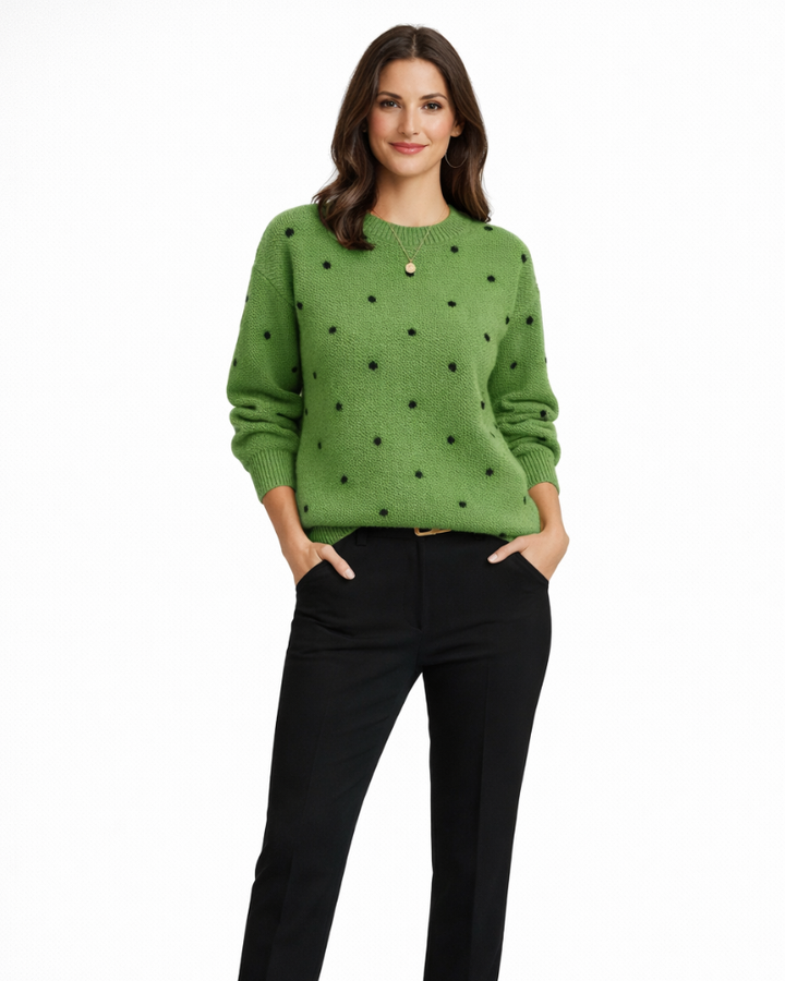 Janna Maglione Donna Pois – Maniche Lunghe, Vestibilità Ampia, Maglia Casual