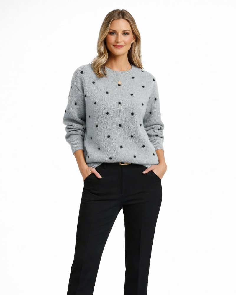 Janna Maglione Donna Pois – Maniche Lunghe, Vestibilità Ampia, Maglia Casual