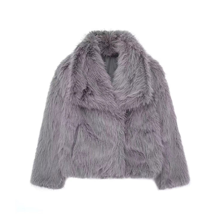 Helen Giacca Faux Fur Donna – Cappotto Corto Chic con Revers Ampio e Look Elegante