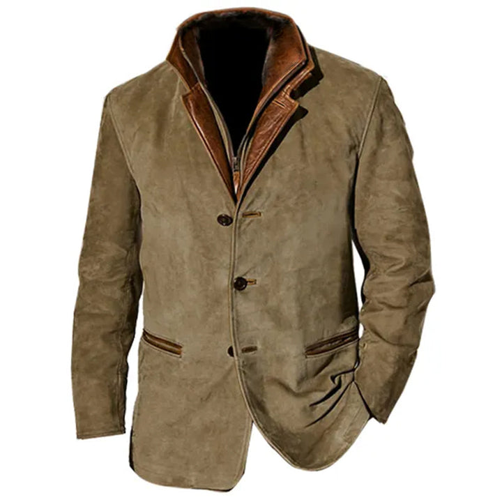 Giacca Da Uomo Con Inserti In Pelle | Manica Lunga