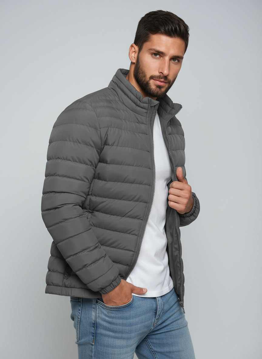 Randy Giacca Puffer Uomo – Giubbotto Trapuntato Leggero con Collo Alto e Tasche con Zip