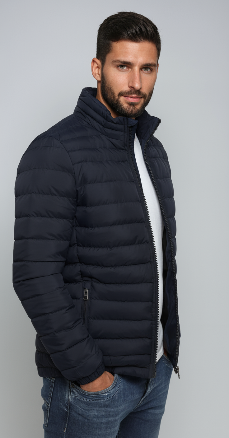 Randy Giacca Puffer Uomo – Giubbotto Trapuntato Leggero con Collo Alto e Tasche con Zip