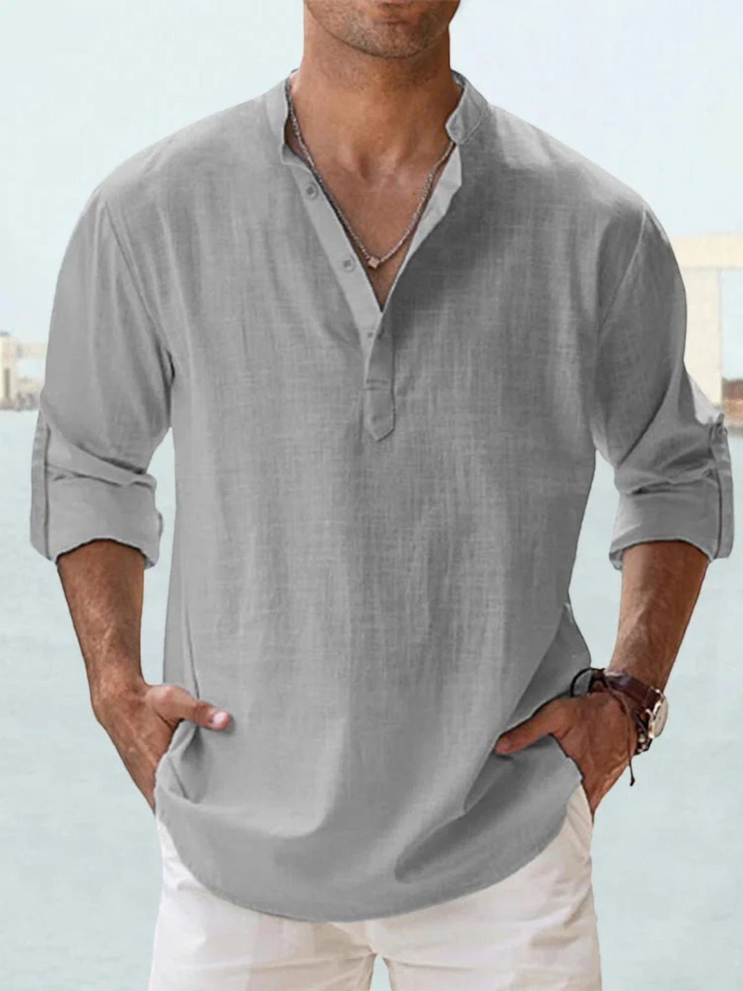 Lumo | Camicia Estiva Casual da Uomo | Maniche Lunghe