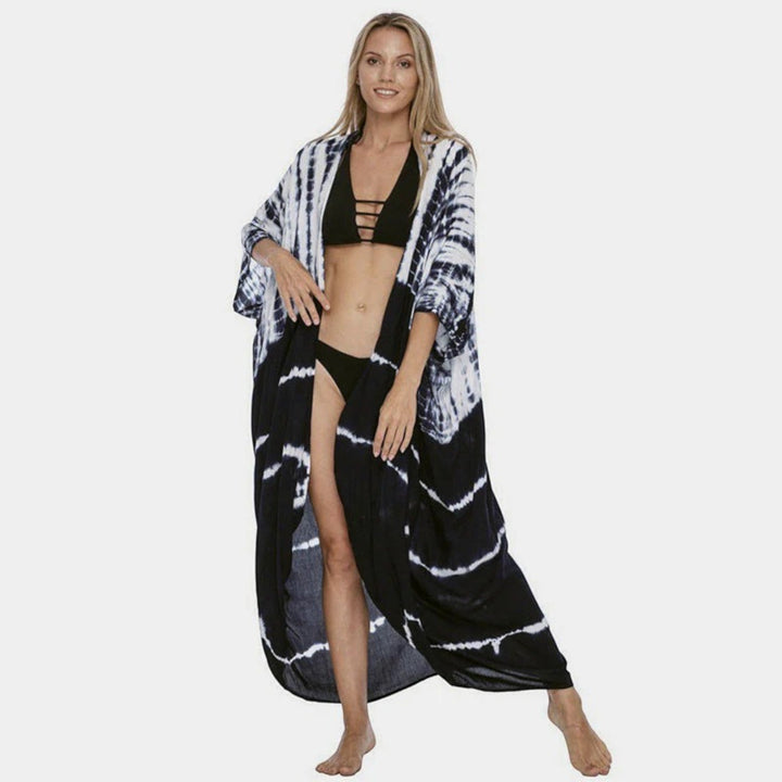 Kimono med tie-dye trykk for kvinner