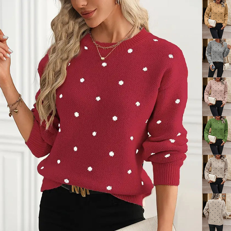 Rosie Maglione Donna a Pois – Pullover Morbido Rosa con Vestibilità Rilassata e Stile Femminile