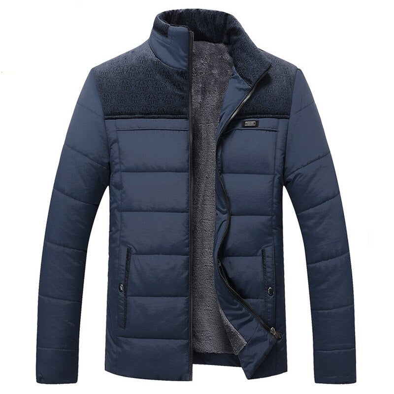 Men's Down Jacket with High Collar | Winter