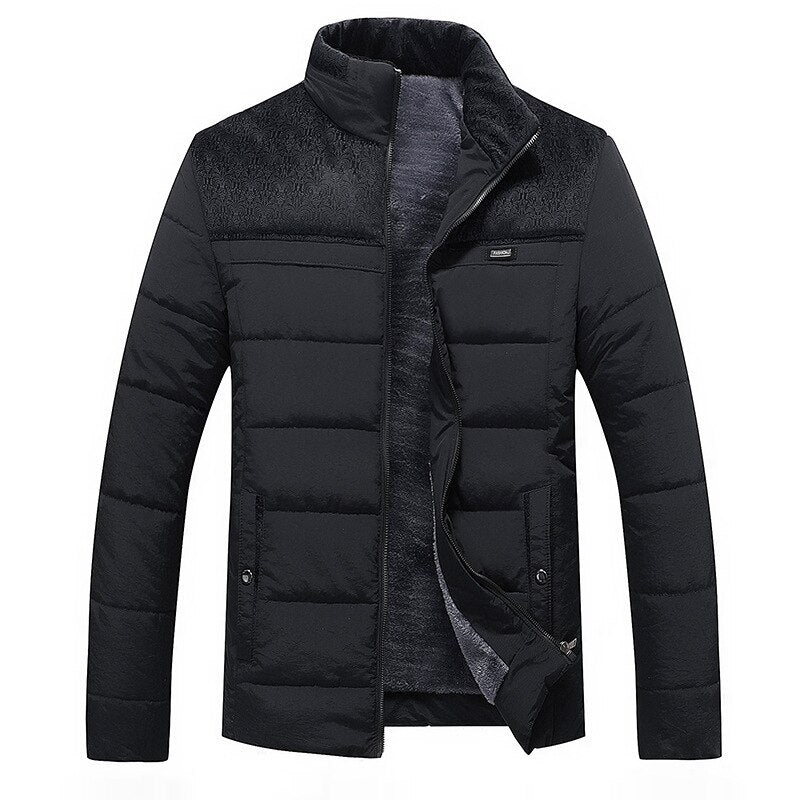 Men's Down Jacket with High Collar | Winter
