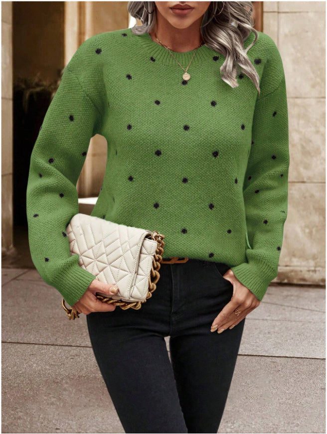 Rosie Maglione Donna a Pois – Pullover Morbido Rosa con Vestibilità Rilassata e Stile Femminile