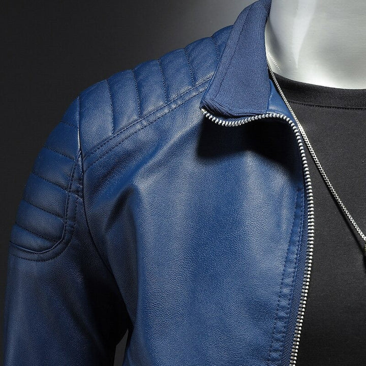 Men's Leather Motorcycle Jacket | Long Sleeves