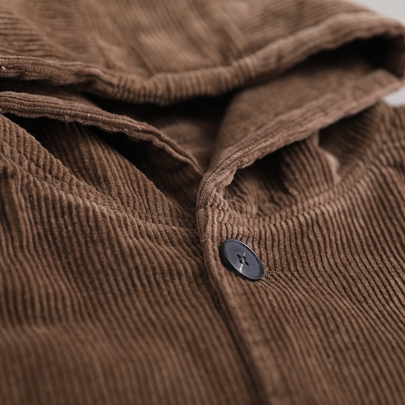 May Giacca Donna in Velluto a Coste – Jacket con Cappuccio, Vestibilità Morbida e Stile Casual