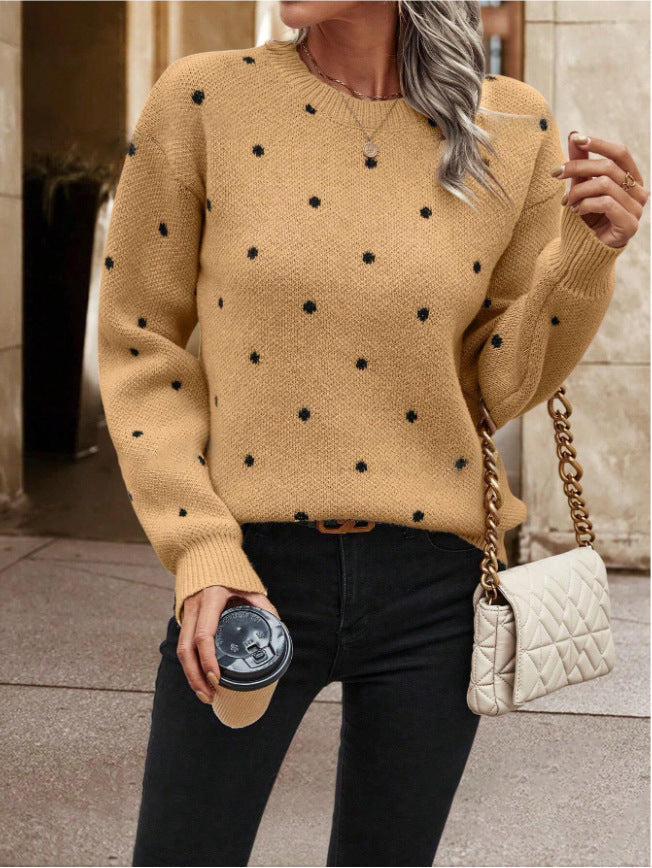 Rosie Maglione Donna a Pois – Pullover Morbido Rosa con Vestibilità Rilassata e Stile Femminile