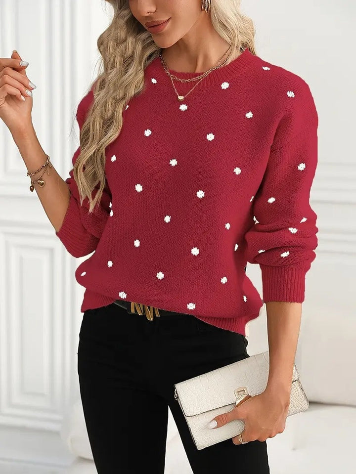 Rosie Maglione Donna a Pois – Pullover Morbido Rosa con Vestibilità Rilassata e Stile Femminile