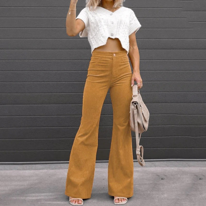 Anna | High-Waisted Flared Corduroy Pants for Women