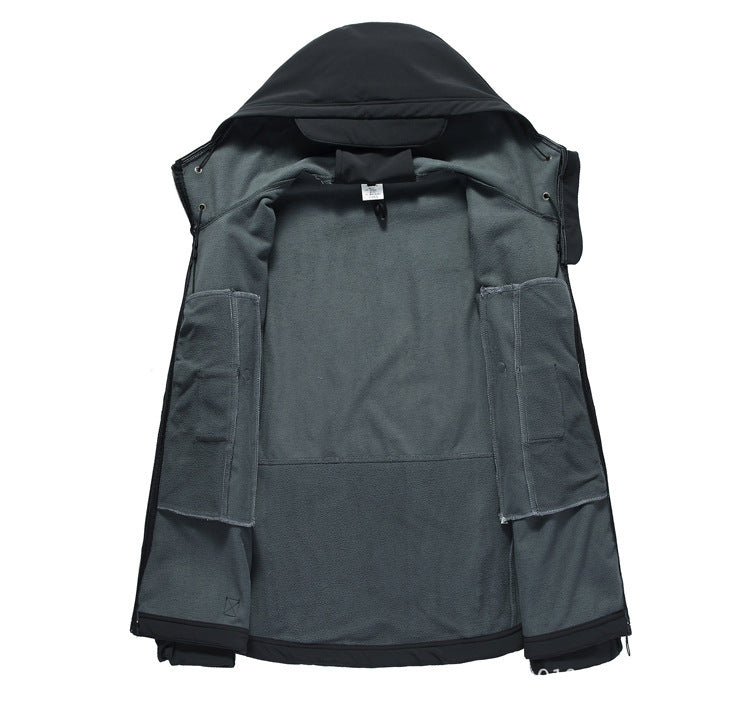 Darius Giacca Militare Uomo – Softshell Impermeabile Antivento con Cappuccio Tattico