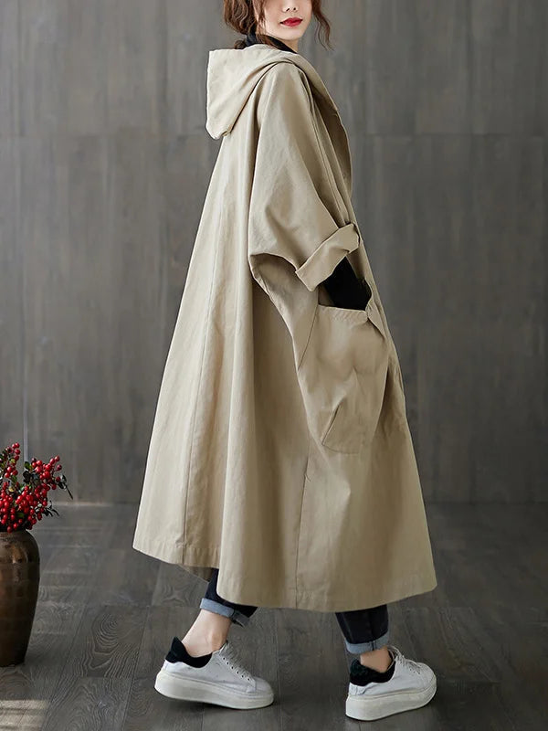Jane Mantello Oversize Donna con Cappuccio – Elegante, Fluido e Caldo