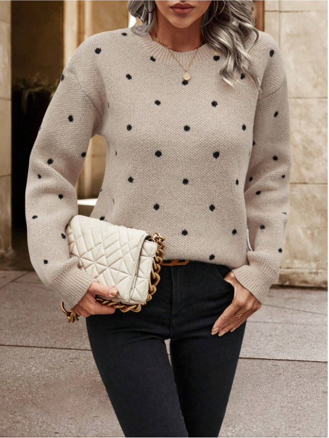 Rosie Maglione Donna a Pois – Pullover Morbido Rosa con Vestibilità Rilassata e Stile Femminile