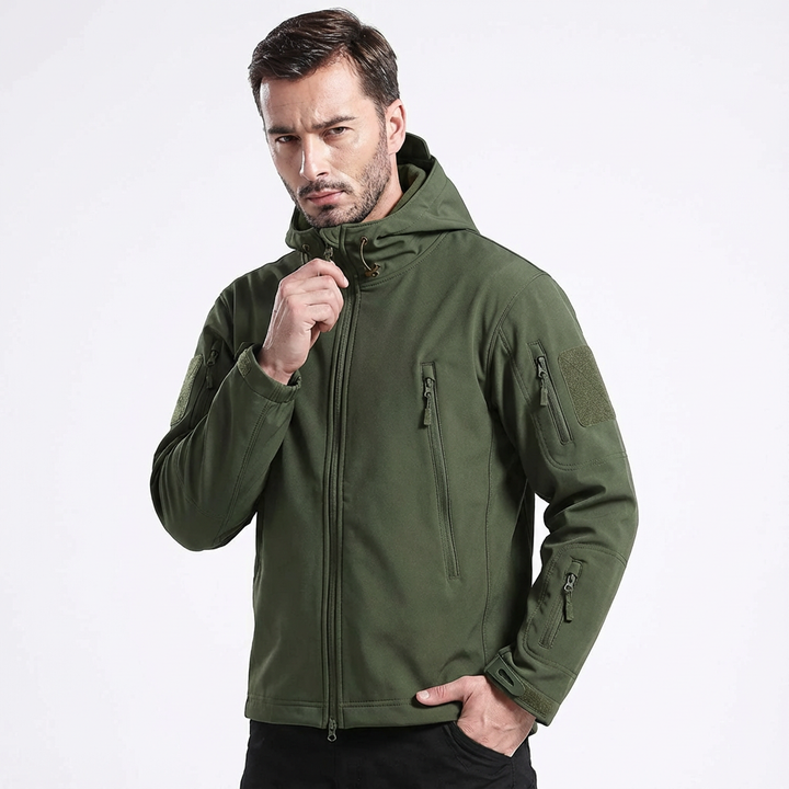 Darius Giacca Militare Uomo – Softshell Impermeabile Antivento con Cappuccio Tattico