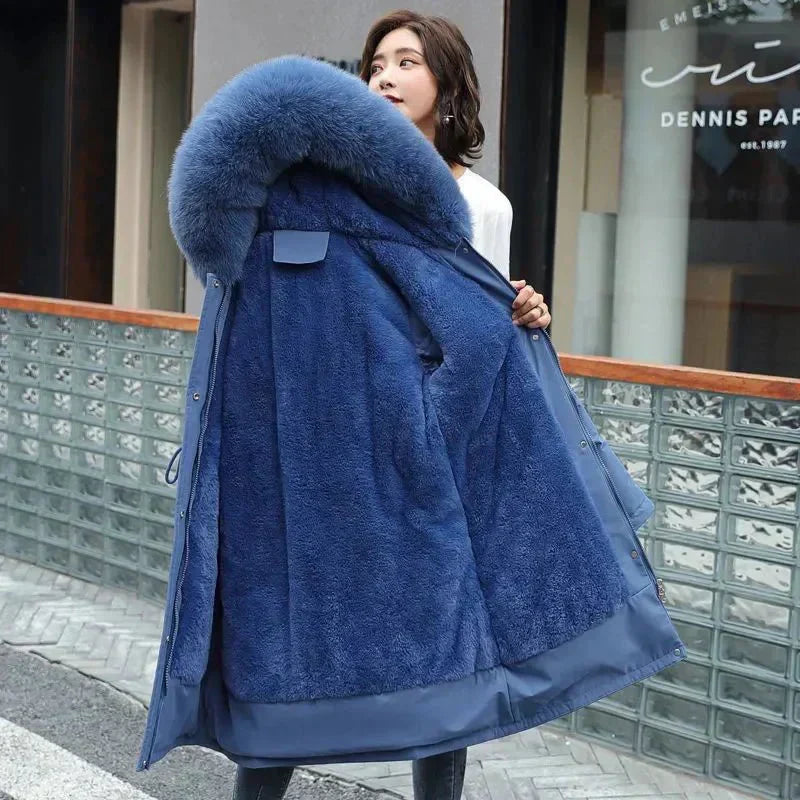 Lesly Parka Invernale Donna – Giacca Elegante con Collo in Eco Pelliccia e Fodera Calda