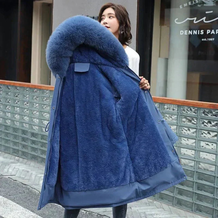 Lesly Parka Invernale Donna – Giacca Elegante con Collo in Eco Pelliccia e Fodera Calda