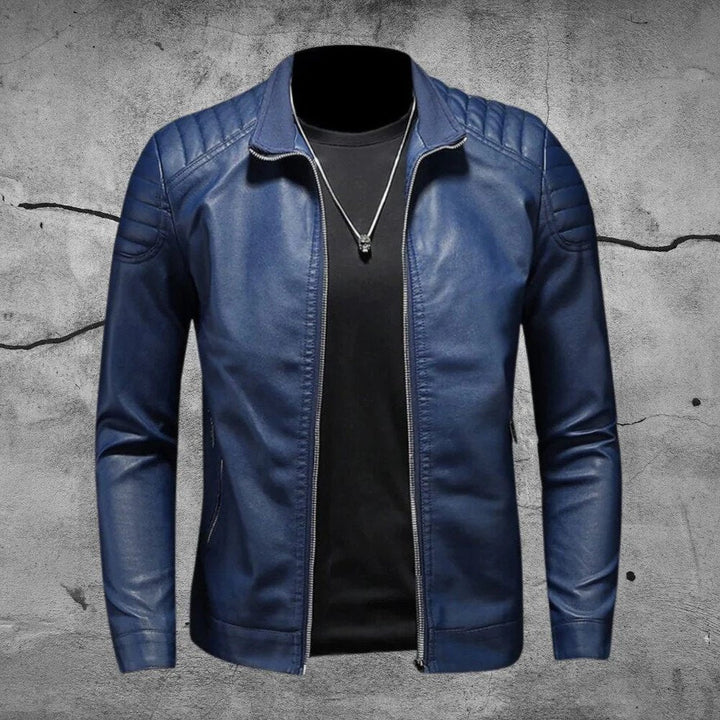 Men's Leather Motorcycle Jacket | Long Sleeves