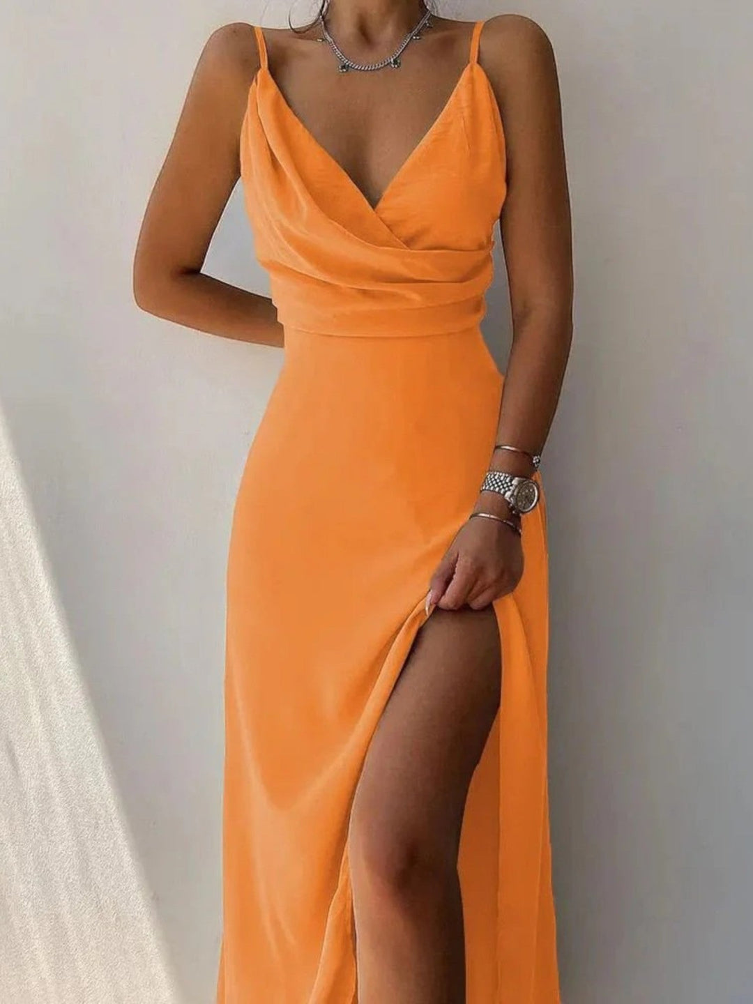 Abito Avvolgente Con Spalline Sottili Da Donna | Maxi