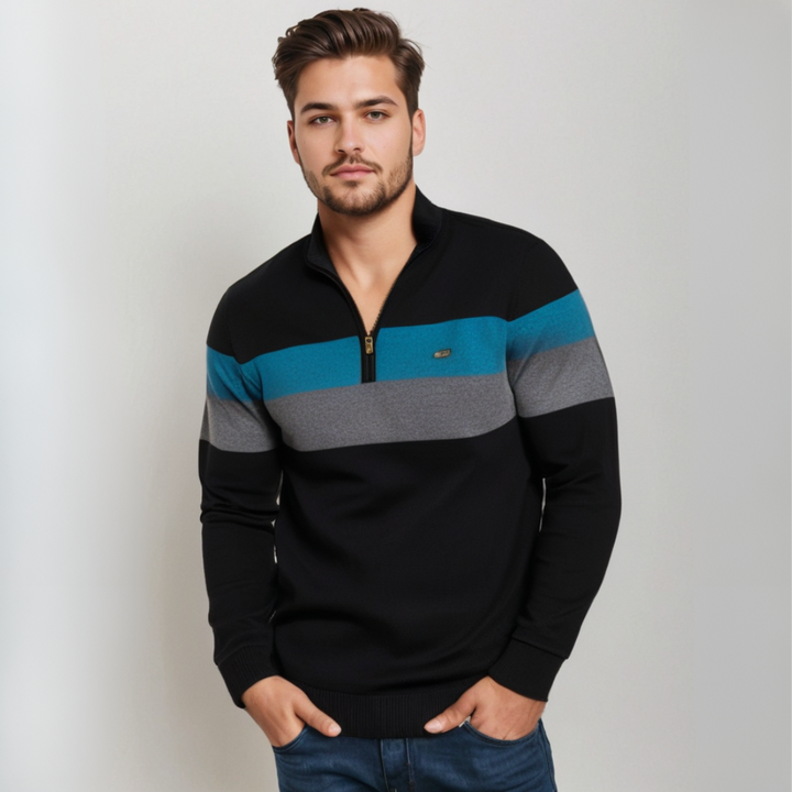 Philipo Maglione Uomo a Righe in Polycotone – Comfort Premium & Stile Casual Elegante