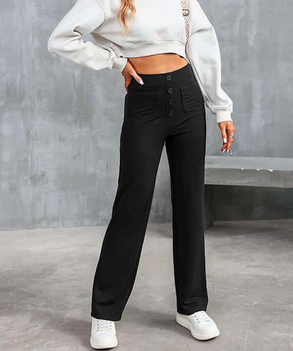 Pantaloni Elasticizzati Da Donna | Vita Alta