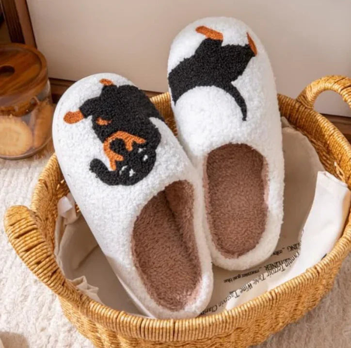 Papuci unisex cu model câine | Iarnă