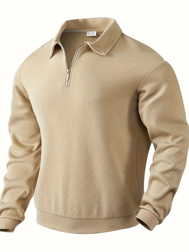 Mark Maglione Uomo Half Zip – Pullover Moderno con Motivo Geometrico e Collo Classico