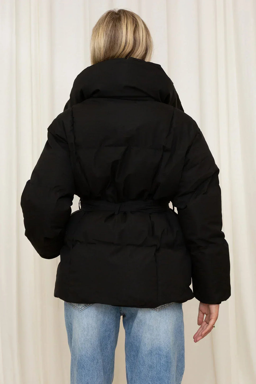 Bia Giacca Trapuntata Donna – Cappotto Elegante con Collo Oversize e Cintura