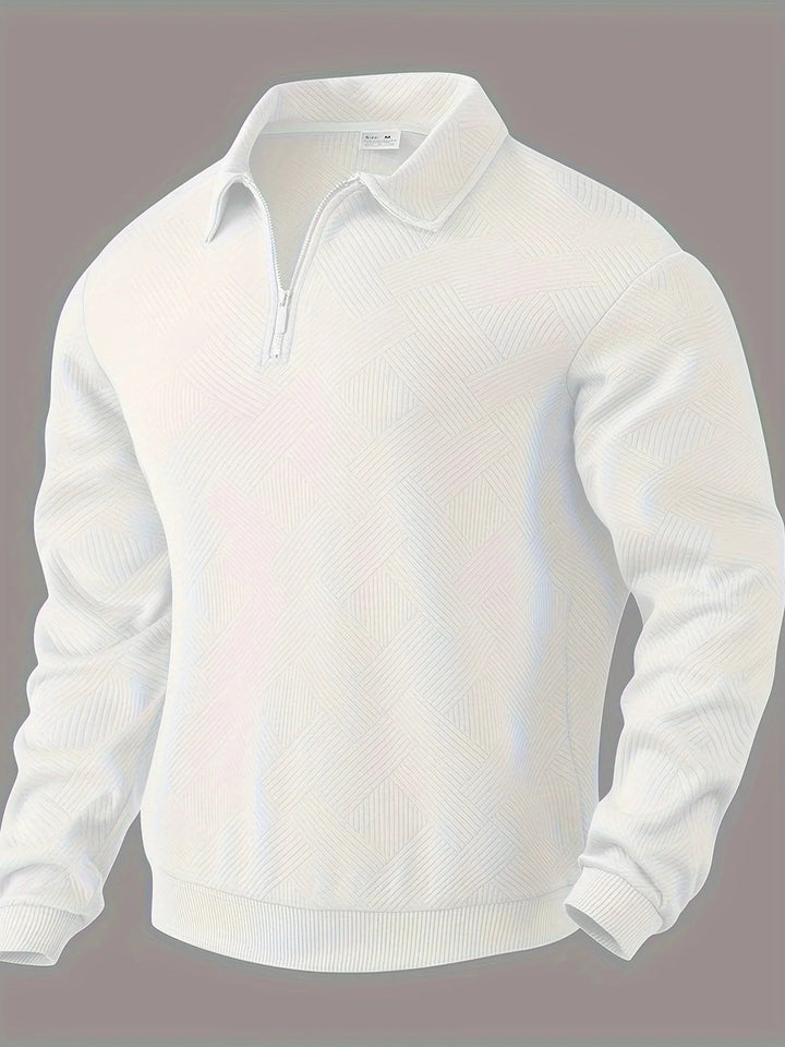 Mark Maglione Uomo Half Zip – Pullover Moderno con Motivo Geometrico e Collo Classico