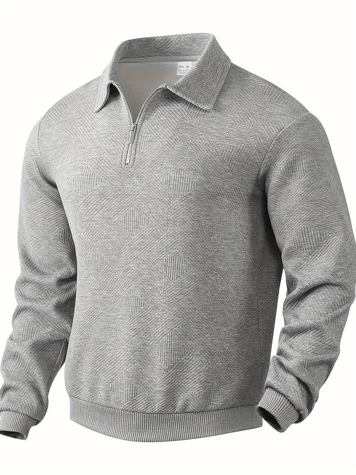 Mark Maglione Uomo Half Zip – Pullover Moderno con Motivo Geometrico e Collo Classico