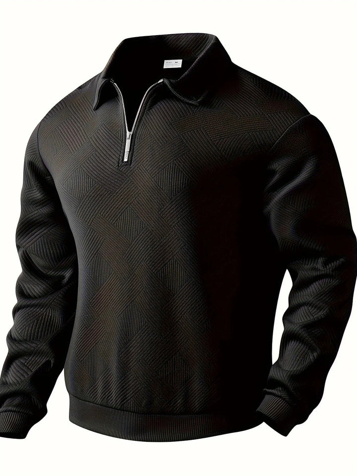 Mark Maglione Uomo Half Zip – Pullover Moderno con Motivo Geometrico e Collo Classico