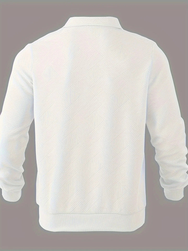 Mark Maglione Uomo Half Zip – Pullover Moderno con Motivo Geometrico e Collo Classico