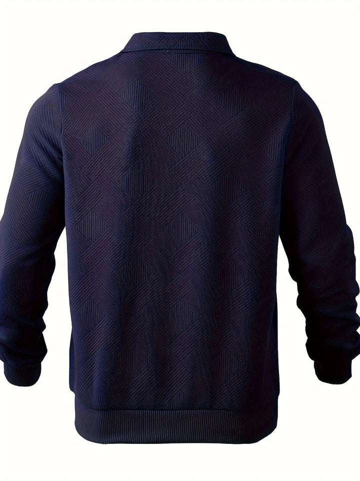 Mark Maglione Uomo Half Zip – Pullover Moderno con Motivo Geometrico e Collo Classico