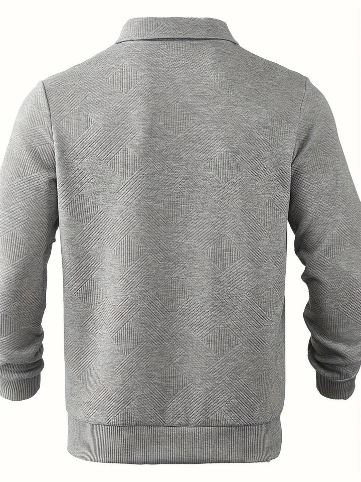 Mark Maglione Uomo Half Zip – Pullover Moderno con Motivo Geometrico e Collo Classico